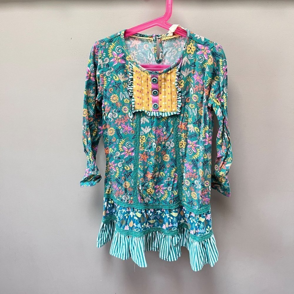 Matilda Jane Make Believe To‎ The Castle Floral Green Dress Girls Sz 6